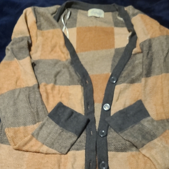 Forever 21 Sweaters - Forever 21 Women's Cardigan - Gray and Tan Stripes